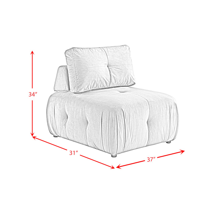 Nahla Modular Chair in Marine Light Grey - Vida Furniture (Laredo,TX)