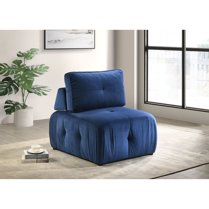 Nahla Modular Chair in Marine Dark Blue - Vida Furniture (Laredo,TX)