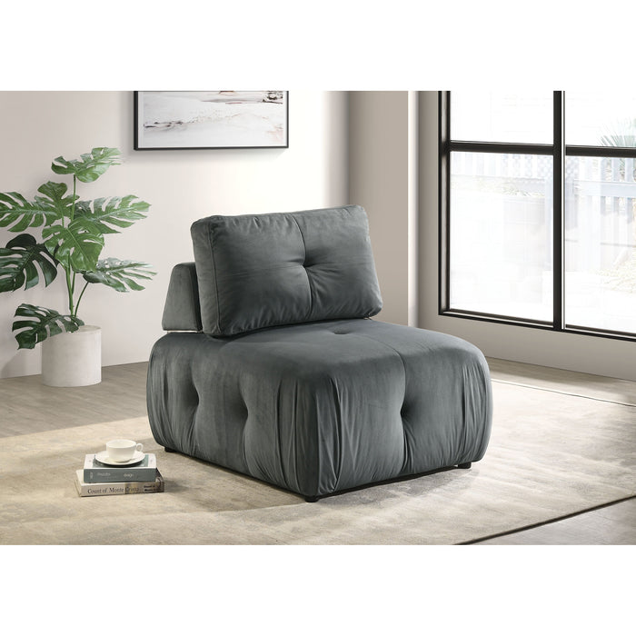 Nahla Modular Chair in Marine Light Grey - Vida Furniture (Laredo,TX)