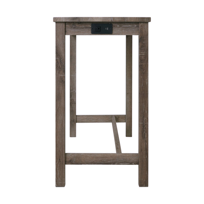 Oak Lawn Grey Bar Table Single Pack (Table + 3 Tan Fabric Stools) - Vida Furniture (Laredo,TX)