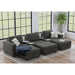 Options One 8PC Living Room Set in Palmer Plus Ash with Media Console - Vida Furniture (Laredo,TX)