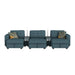 Options One 8PC Living Room Set in Palmer Plus Teal with Media Console - Vida Furniture (Laredo,TX)