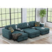 Options One 8PC Living Room Set in Palmer Plus Teal with Media Console - Vida Furniture (Laredo,TX)