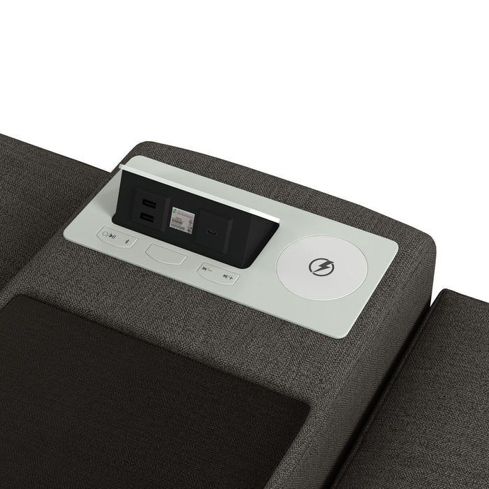 Options One 8PC Living Room Set in Palmer Plus Ash with Media Console - Vida Furniture (Laredo,TX)