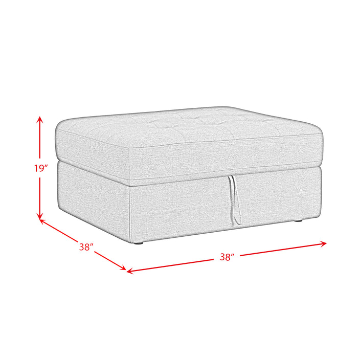 Options One Storage Ottoman in Palmer Plus Ash - Vida Furniture (Laredo,TX)
