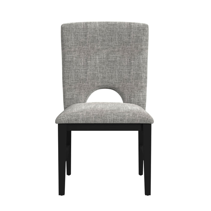 Oregon Dining Side Chair with Grey Fabric in Black (2 Per Carton) - Vida Furniture (Laredo,TX)