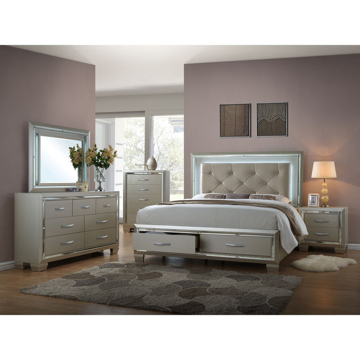 Platinum Platform Storage Bedroom Set - Vida Furniture (Laredo,TX)