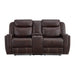 Panther Motion Loveseat with Console in Neono Brown - Vida Furniture (Laredo,TX)