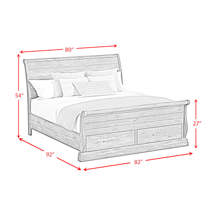 Park Ridge Sleigh Storage Bed - Vida Furniture (Laredo,TX)