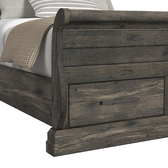 Park Ridge Sleigh Storage Bed - Vida Furniture (Laredo,TX)