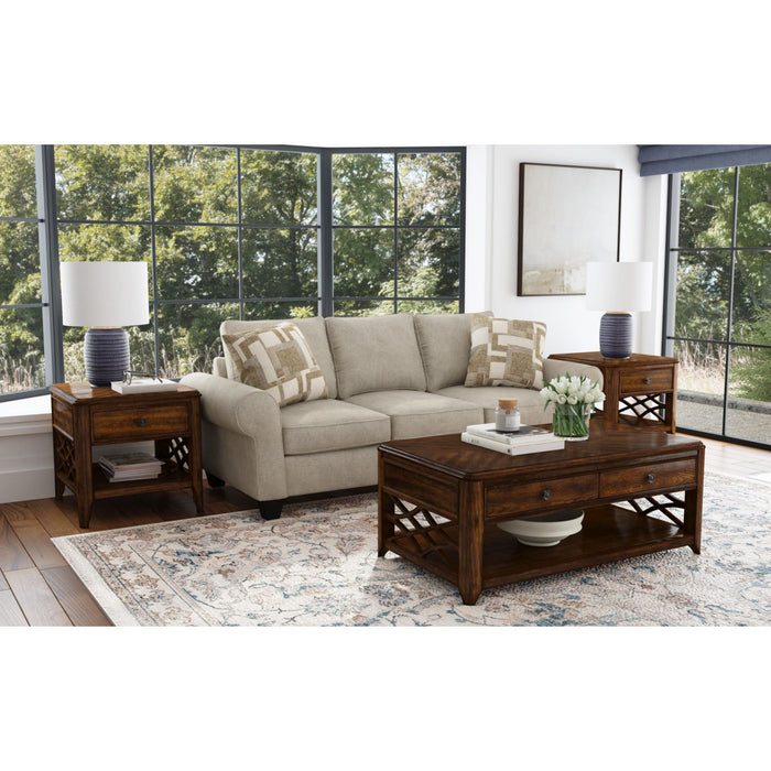 Phillipe 3PC Occasional Table Set in Cherry-Coffee Table & Two End Table - Vida Furniture (Laredo,TX)