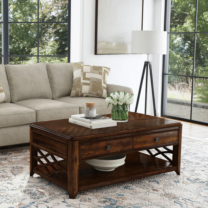 Phillipe Lift-Top Coffee Table in Cherry - Vida Furniture (Laredo,TX)
