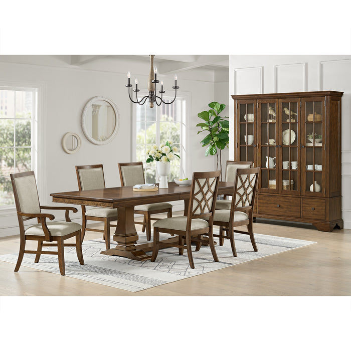 Phillipe Standard Height Dining Set in Cherry-Table and Four Chairs - Vida Furniture (Laredo,TX)
