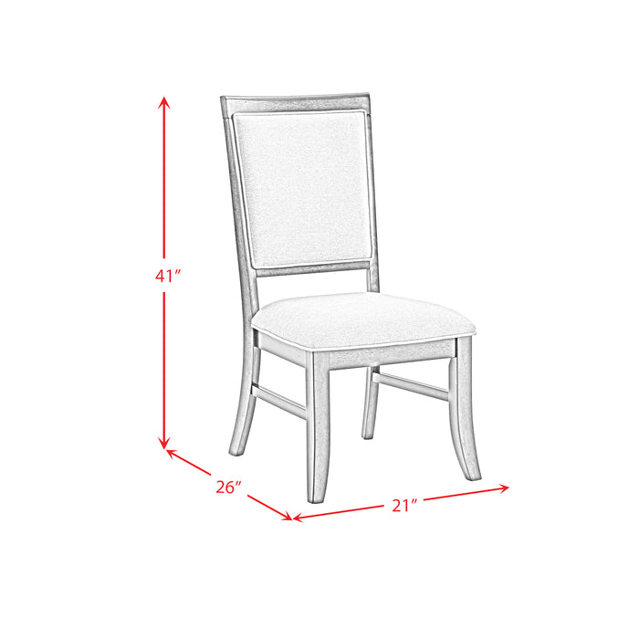 Phillipe Dining Side Chair with Grey Fabric in Cherry (2 Per Carton) - Vida Furniture (Laredo,TX)
