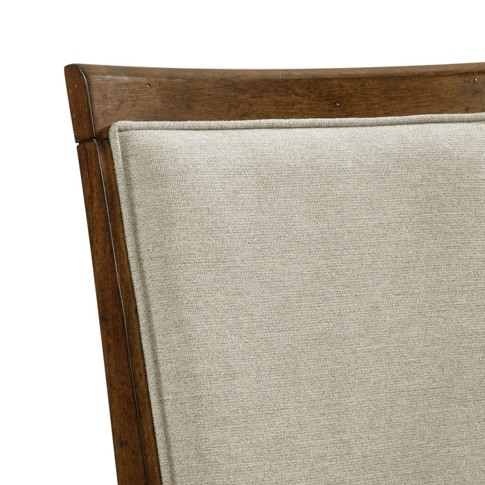 Phillipe Dining Side Chair with Grey Fabric in Cherry (2 Per Carton) - Vida Furniture (Laredo,TX)