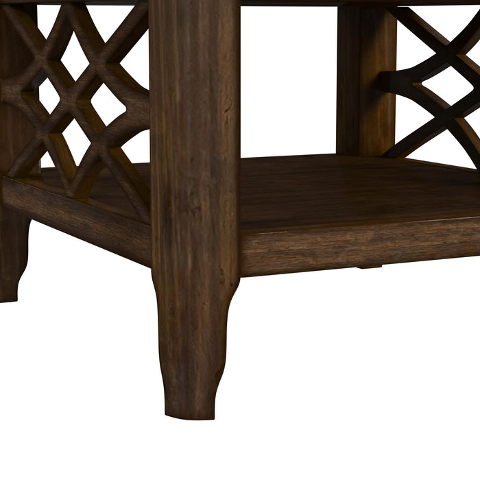 Phillipe 3PC Occasional Table Set in Cherry-Coffee Table & Two End Table - Vida Furniture (Laredo,TX)