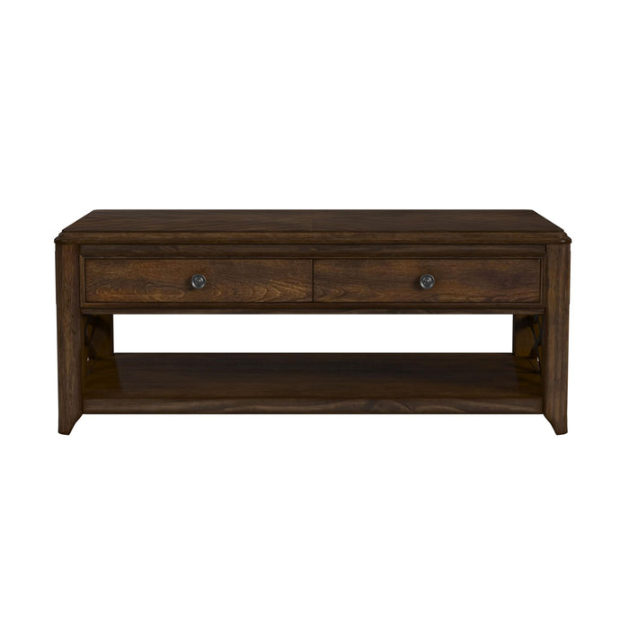 Phillipe Lift-Top Coffee Table in Cherry - Vida Furniture (Laredo,TX)