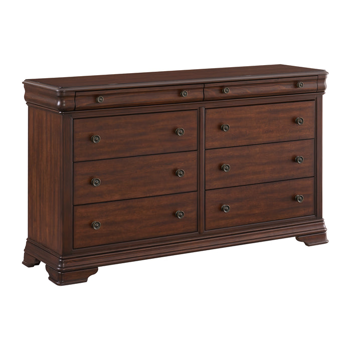 Phillipe 8-Drawer Dresser in Cherry - Vida Furniture (Laredo,TX)