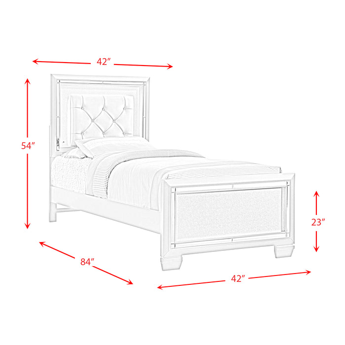 Platinum Youth Platform Bed - Vida Furniture (Laredo,TX)