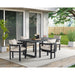 Playa Standard Height Dining Set in Dark Grey-Table and Four Chairs - Vida Furniture (Laredo,TX)