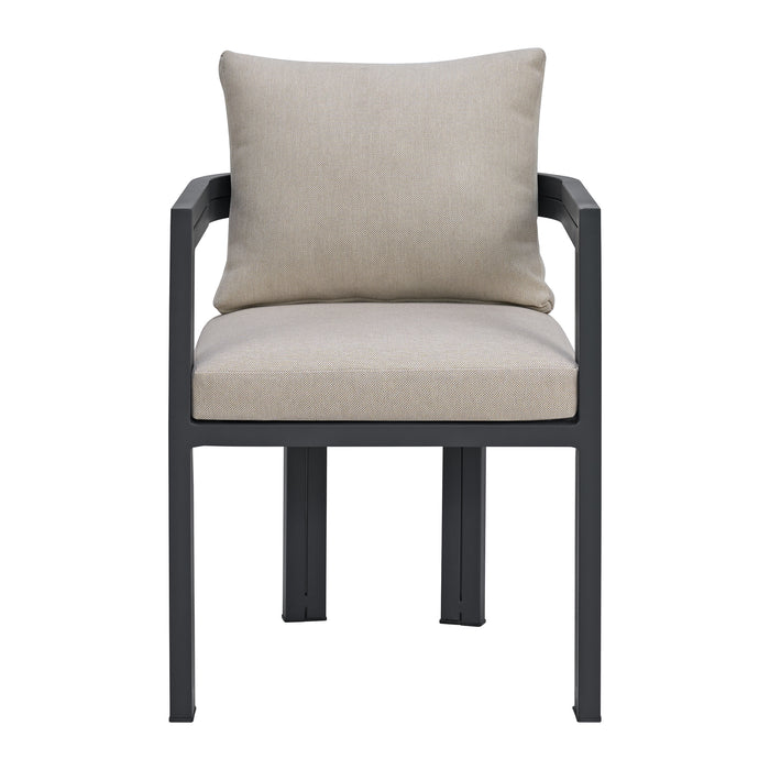 Playa Dining Chair - Dark Grey and Olefin Beige (2 Per Carton) - Vida Furniture (Laredo,TX)
