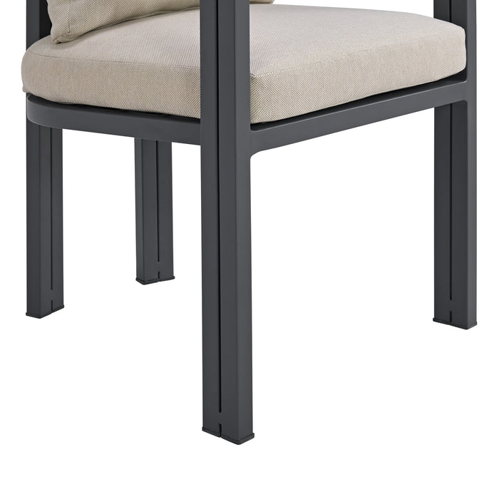Playa Dining Chair - Dark Grey and Olefin Beige (2 Per Carton) - Vida Furniture (Laredo,TX)