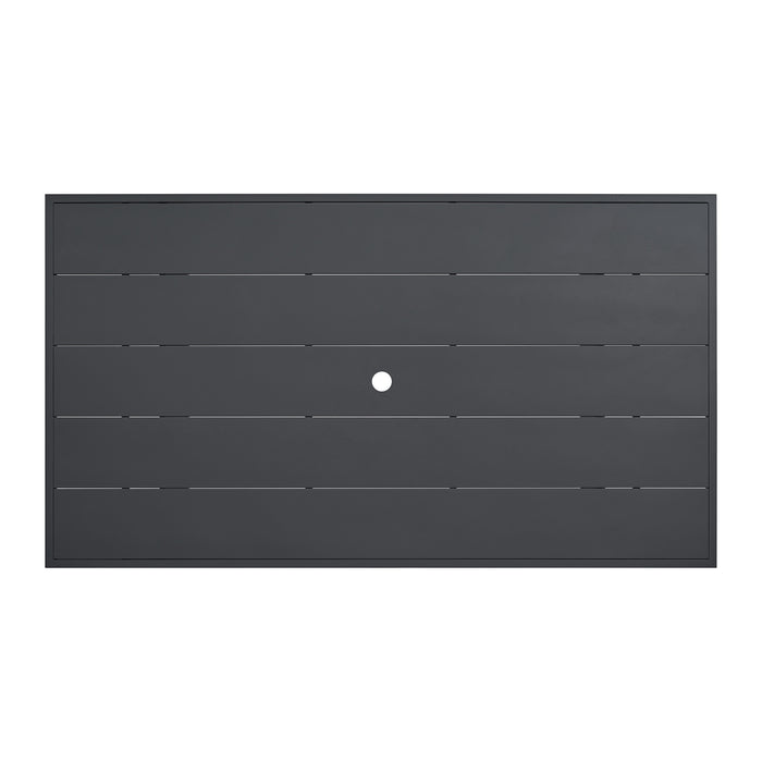 Playa Standard Height Dining Set in Dark Grey-Table and Four Chairs - Vida Furniture (Laredo,TX)