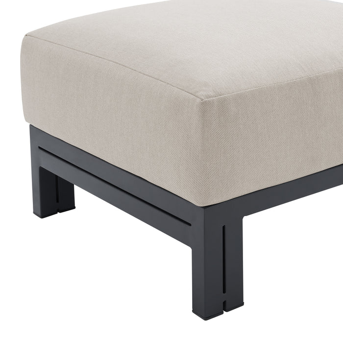 Playa Ottoman - Dark Grey and Olefin Beige - Vida Furniture (Laredo,TX)