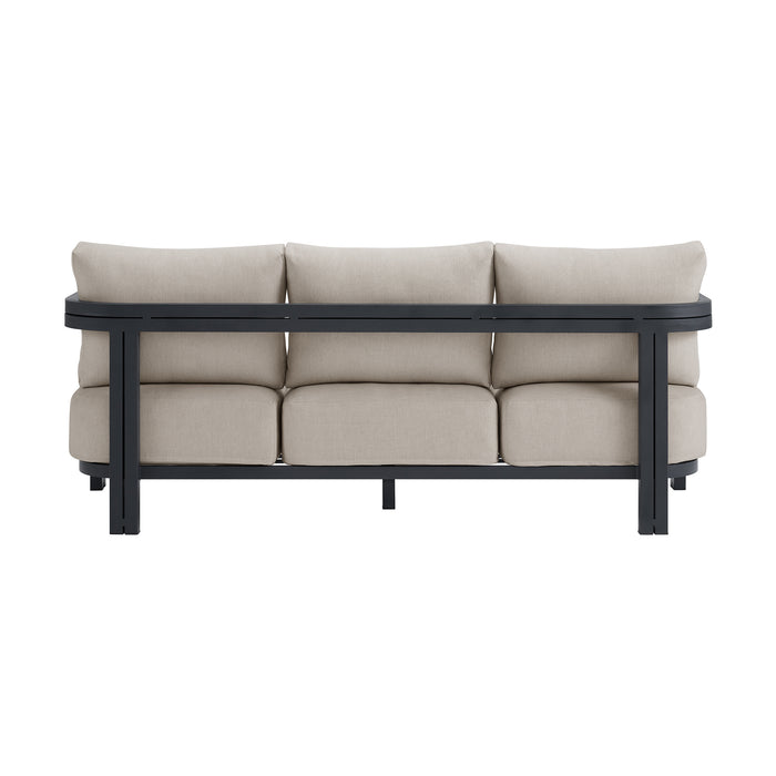 Playa Sofa - Dark Grey and Olefin Beige with 2 Pillows - Vida Furniture (Laredo,TX)