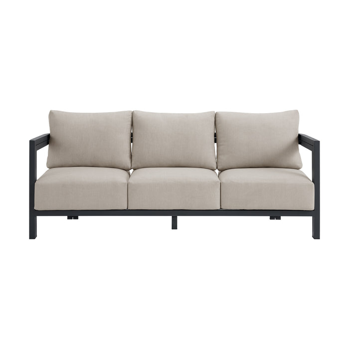 Playa Sofa - Dark Grey and Olefin Beige with 2 Pillows - Vida Furniture (Laredo,TX)