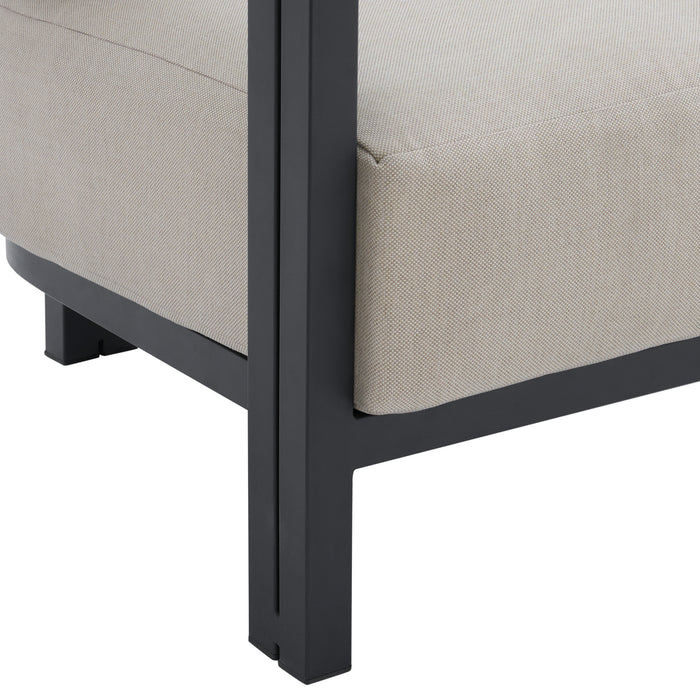 Playa Sofa - Dark Grey and Olefin Beige with 2 Pillows - Vida Furniture (Laredo,TX)