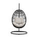 Playa Swing Egg Chair with Base and Pillar - Dark Grey and Olefin Beige - Vida Furniture (Laredo,TX)