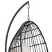 Playa Swing Egg Chair with Base and Pillar - Dark Grey and Olefin Beige - Vida Furniture (Laredo,TX)