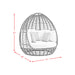 Playa Twin Egg Chair - Dark Grey and Olefin Beige with 3 Pillows - Vida Furniture (Laredo,TX)