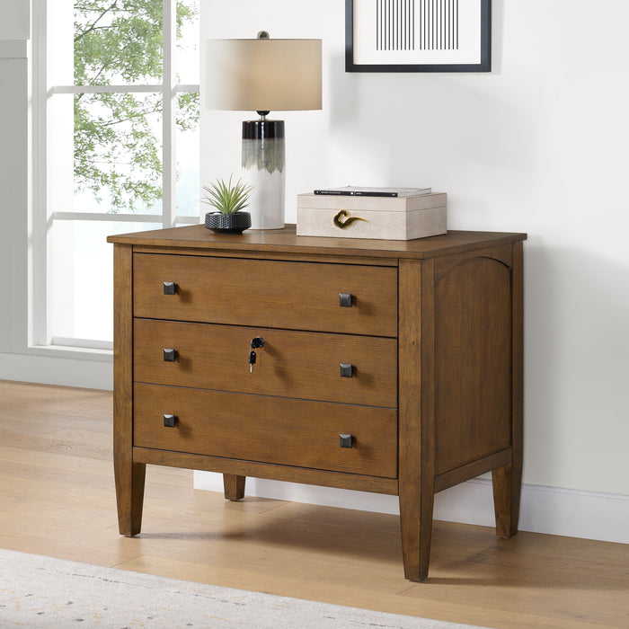 Portico File Cabinet in Brown Oak - Vida Furniture (Laredo,TX)