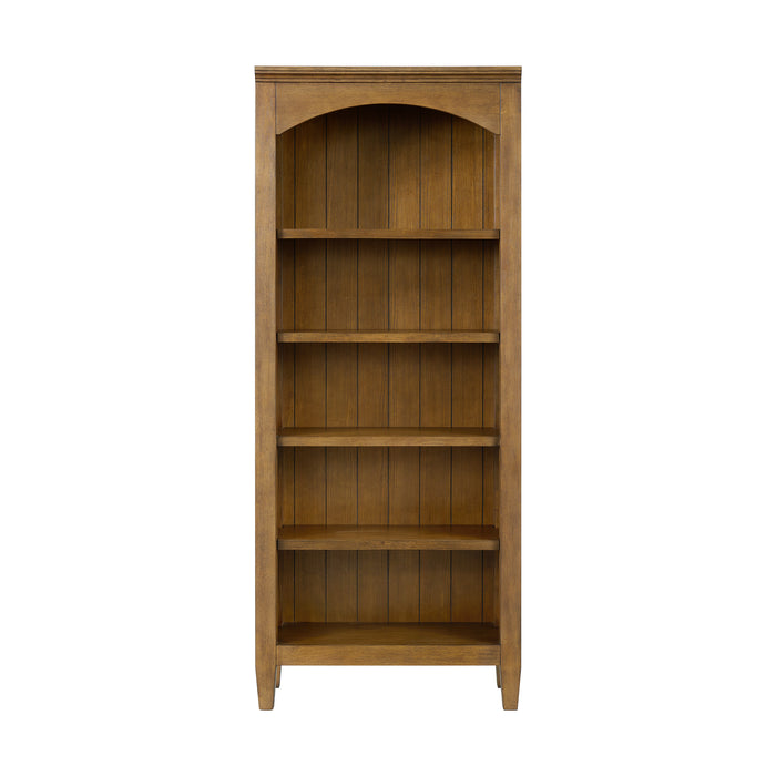 Portico Open Bookcase in Brown Oak - Vida Furniture (Laredo,TX)