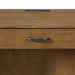 Portico Half Pedestal Desk with Power/USB in Brown Oak - Vida Furniture (Laredo,TX)