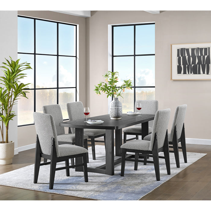 Portland Standard Height Dining Set in Black-Rectangular Table and Four Chairs - Vida Furniture (Laredo,TX)