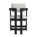 Portland Arm Counter Stool with White Fabric in Black (2 Per Carton) - Vida Furniture (Laredo,TX)