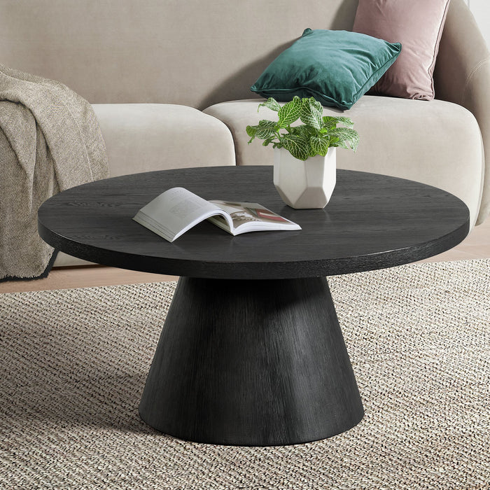 Portland Round Coffee Table in Black - Vida Furniture (Laredo,TX)