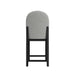 Portland Round Back Barstool with Grey Fabric in Black (2 Per Carton) - Vida Furniture (Laredo,TX)