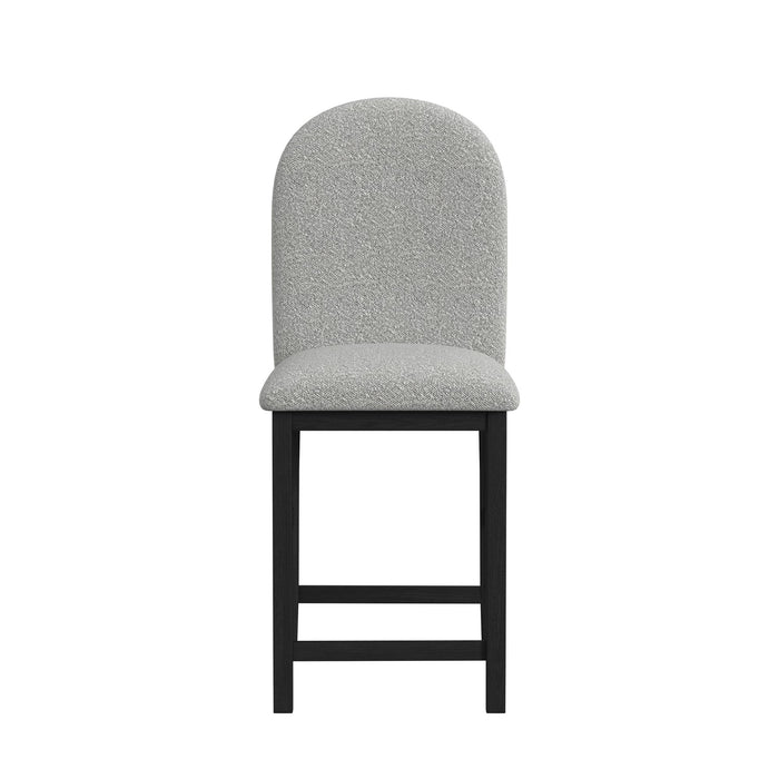 Portland Round Back Barstool with Grey Fabric in Black (2 Per Carton) - Vida Furniture (Laredo,TX)