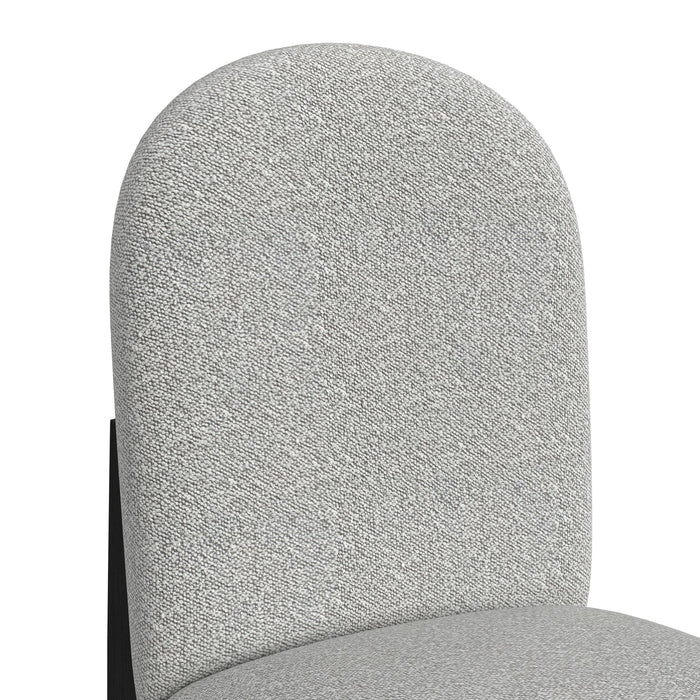 Portland Round Back Barstool with Grey Fabric in Black (2 Per Carton) - Vida Furniture (Laredo,TX)