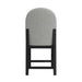 Portland Round Back Counter Stool with Grey Fabric in Black (2 Per Carton) - Vida Furniture (Laredo,TX)
