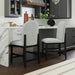 Portland Round Back Counter Stool with Grey Fabric in Black (2 Per Carton) - Vida Furniture (Laredo,TX)