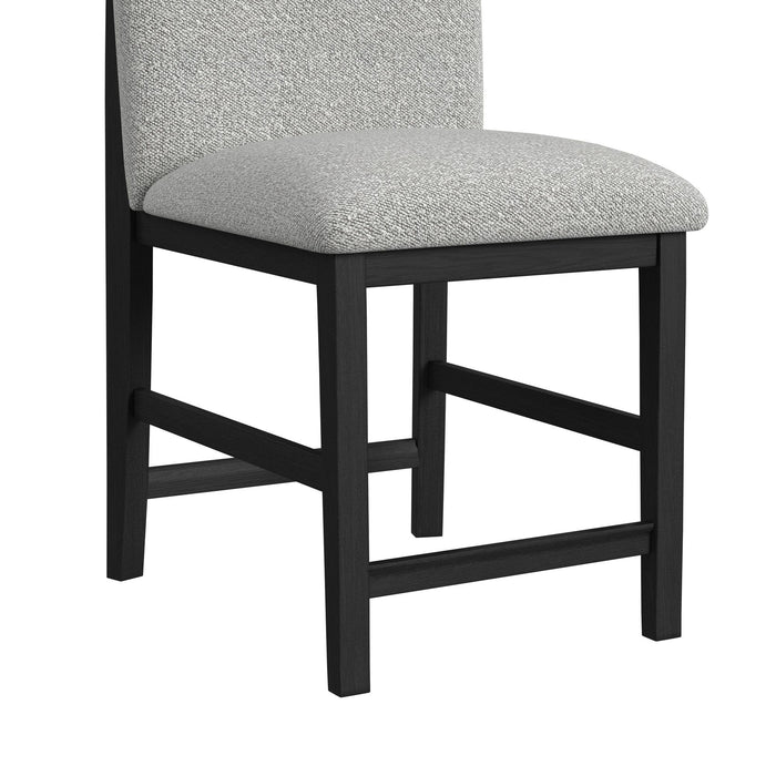 Portland Square Back Counter Stool with Grey Fabric in Black (2 Per Carton) - Vida Furniture (Laredo,TX)
