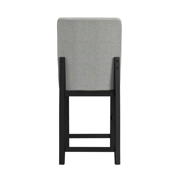 Portland Square Back Barstool with Grey Fabric in Black (2 Per Carton) - Vida Furniture (Laredo,TX)