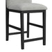 Portland Square Back Barstool with Grey Fabric in Black (2 Per Carton) - Vida Furniture (Laredo,TX)