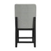 Portland Square Back Counter Stool with Grey Fabric in Black (2 Per Carton) - Vida Furniture (Laredo,TX)