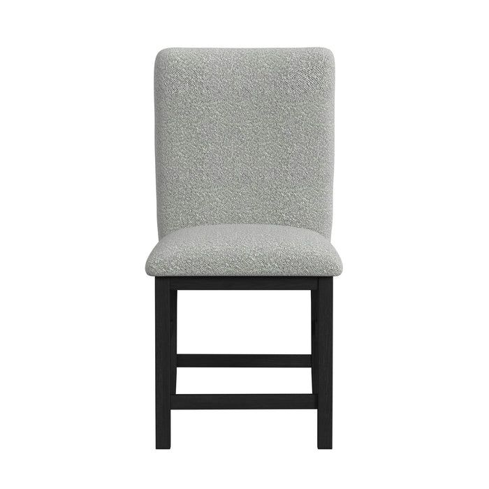 Portland Square Back Counter Stool with Grey Fabric in Black (2 Per Carton) - Vida Furniture (Laredo,TX)